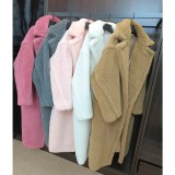 Cappotto Teddy di M Lusso Donna Medio-Lungo – Giacca Invernale Spessa in Finta Pelliccia Agnello Stile Coreano