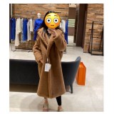 M Luxe Teddy Bear Mid-Long Coat for Women – Thick Winter Korean Faux Lamb Fur Fashion Jacket