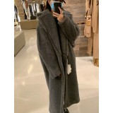 Cappotto Teddy di M Lusso Donna Medio-Lungo – Giacca Invernale Spessa in Finta Pelliccia Agnello Stile Coreano