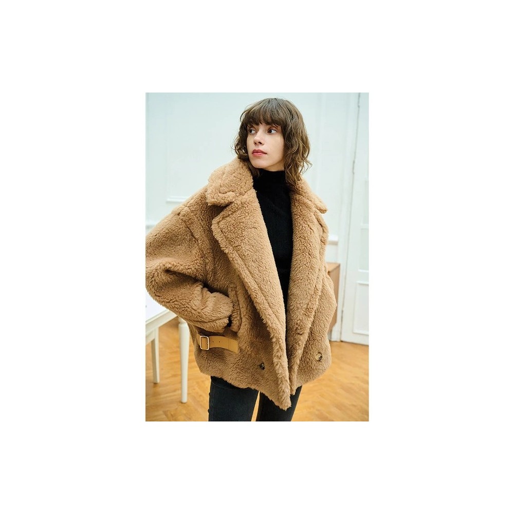 Cappotto Teddy M Luxe Bear Invernale Coreano Donna – Giacca di Lusso in Lana Alpaca Moda Calda