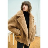 Korean Winter Teddy Bear Coat for Women – Luxe M Alpaca Wool Jacket Warm Fashion Outerwear