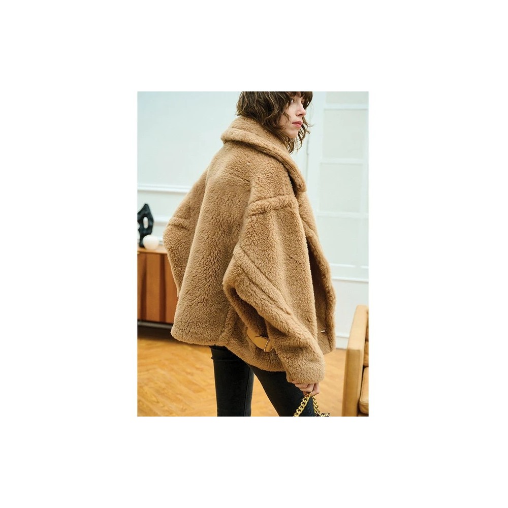 Cappotto Teddy M Luxe Bear Invernale Coreano Donna – Giacca di Lusso in Lana Alpaca Moda Calda