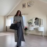 Cappotto Patchwork Grigio da Donna di Alta Gamma – Elegante Capospalla Autunnale | Giacca Sartoriale Premium