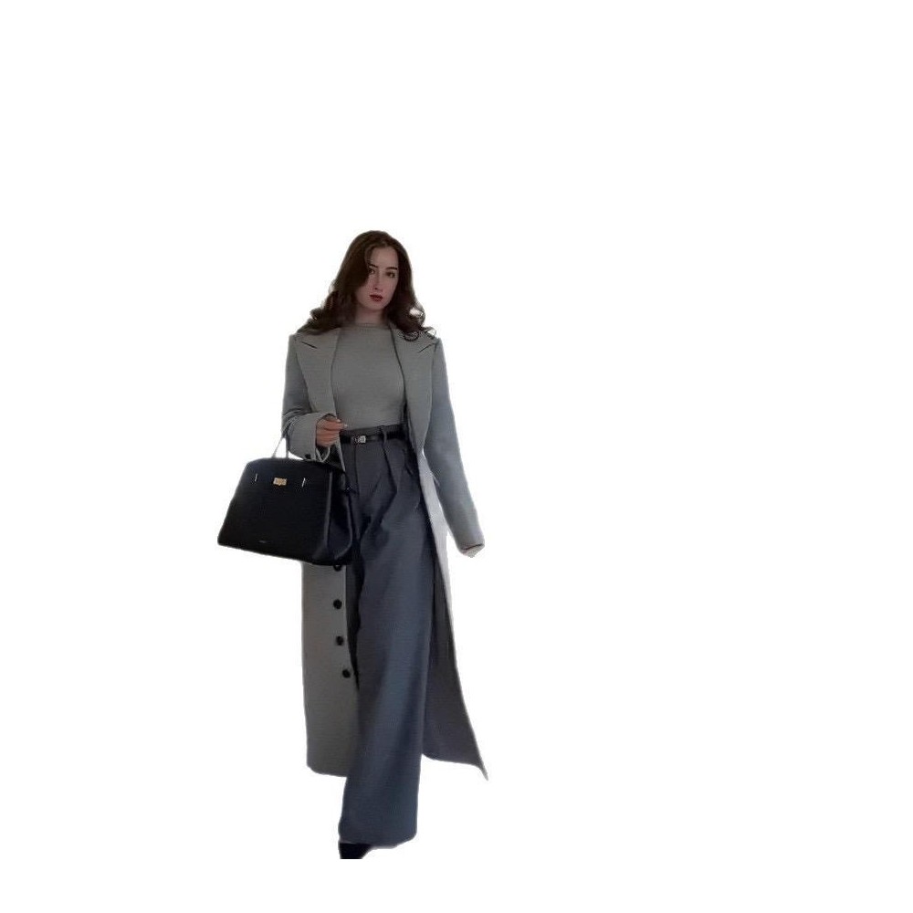 Cappotto Patchwork Grigio da Donna di Alta Gamma – Elegante Capospalla Autunnale | Giacca Sartoriale Premium