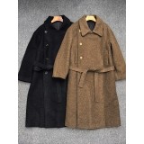 Cappotto Lungo da Donna in Lana – Doppio Petto, Vestibilità Ampia con Cintura | Elegante Capospalla Autunno/Inverno
