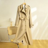 Trench Donna Luxe B a Quadri – Cappotto Lungo Impermeabile Doppiopetto | Revers Classico, Elegante e Casual