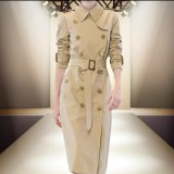 Trench Donna Luxe B a Quadri – Cappotto Lungo Impermeabile Doppiopetto | Revers Classico, Elegante e Casual