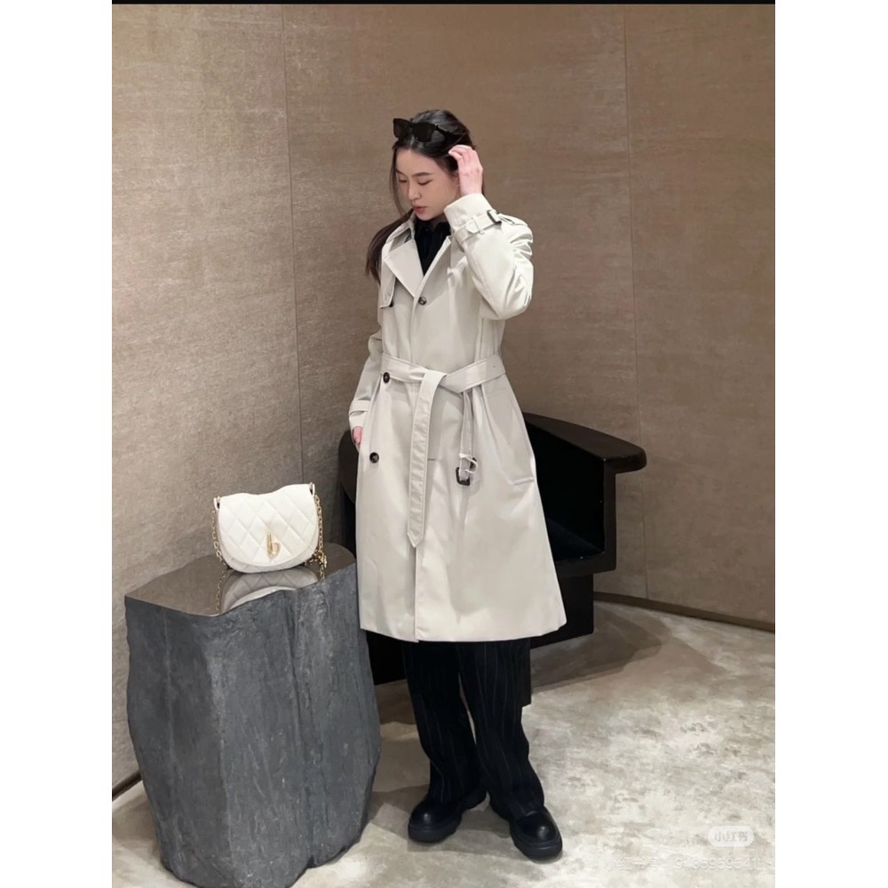 Trench Donna Luxe B a Quadri – Cappotto Lungo Impermeabile Doppiopetto | Revers Classico, Elegante e Casual