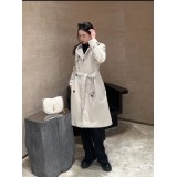 Trench Donna Luxe B a Quadri – Cappotto Lungo Impermeabile Doppiopetto | Revers Classico, Elegante e Casual