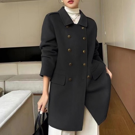 Women’s Vintage Wool Coat | Autumn Winter Double-Breasted