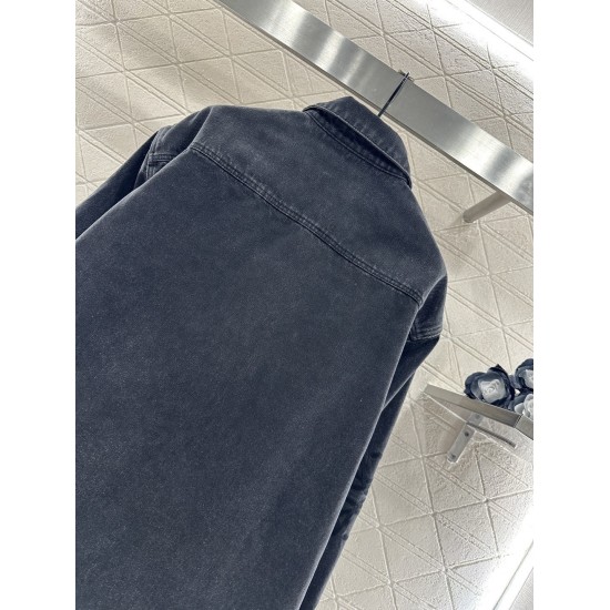 Camicia Denim Lavato Vintage Oversize Donna | Twill di Cotone Morbido, Effetto Distressed Nero e Blu