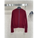 Embroidered Color-Blocked Wool Knit Sweater | Soft Wool Ribbed Pullover with Chest Emblem