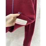 Embroidered Color-Blocked Wool Knit Sweater | Soft Wool Ribbed Pullover with Chest Emblem