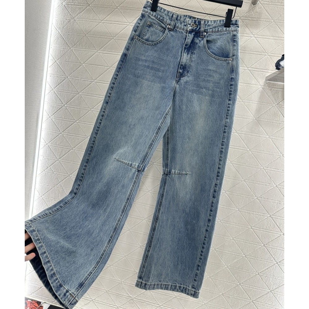 High-Waisted Distressed Crimson Knife Pants | Wide-Leg Ruffled Vintage Denim Twill