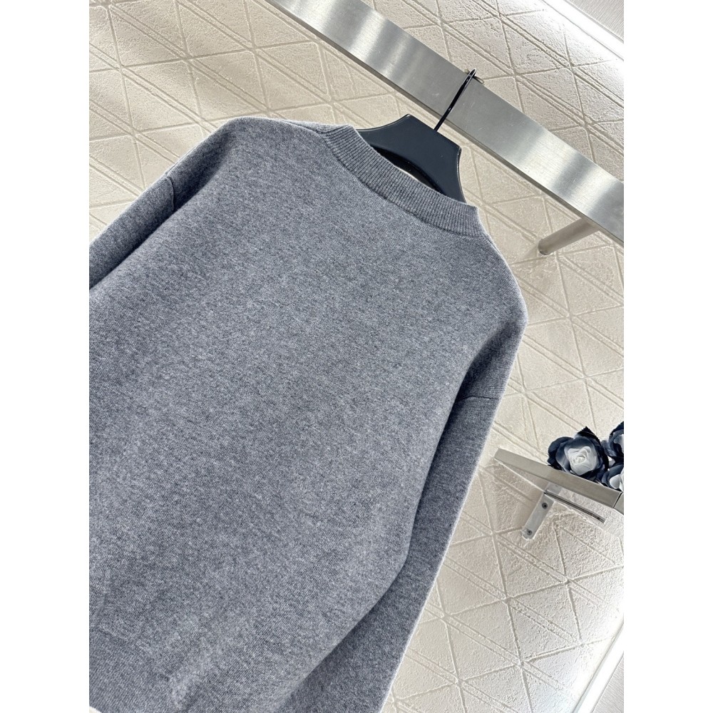 Maglione Arc de Triomphe All’Uncinetto in Cashmere e Lana | Pullover Girocollo a Coste Elegante