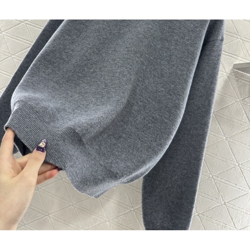 Maglione Arc de Triomphe All’Uncinetto in Cashmere e Lana | Pullover Girocollo a Coste Elegante