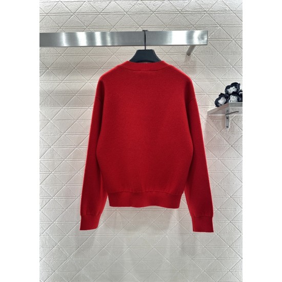 Maglione Arc de Triomphe All’Uncinetto in Cashmere e Lana | Pullover Girocollo a Coste Elegante