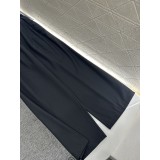 Pantaloni da Tailleur in Lana a Vita Alta con Fascia Stampata – Orlo Pieghettato Slim, Lana Pregiata Morbida