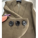 Completo Tailleur Elegante con Cintura – Giacca a Rever a Lancia e Pantaloni a Gamba Larga, Spalle Strutturate Oversize