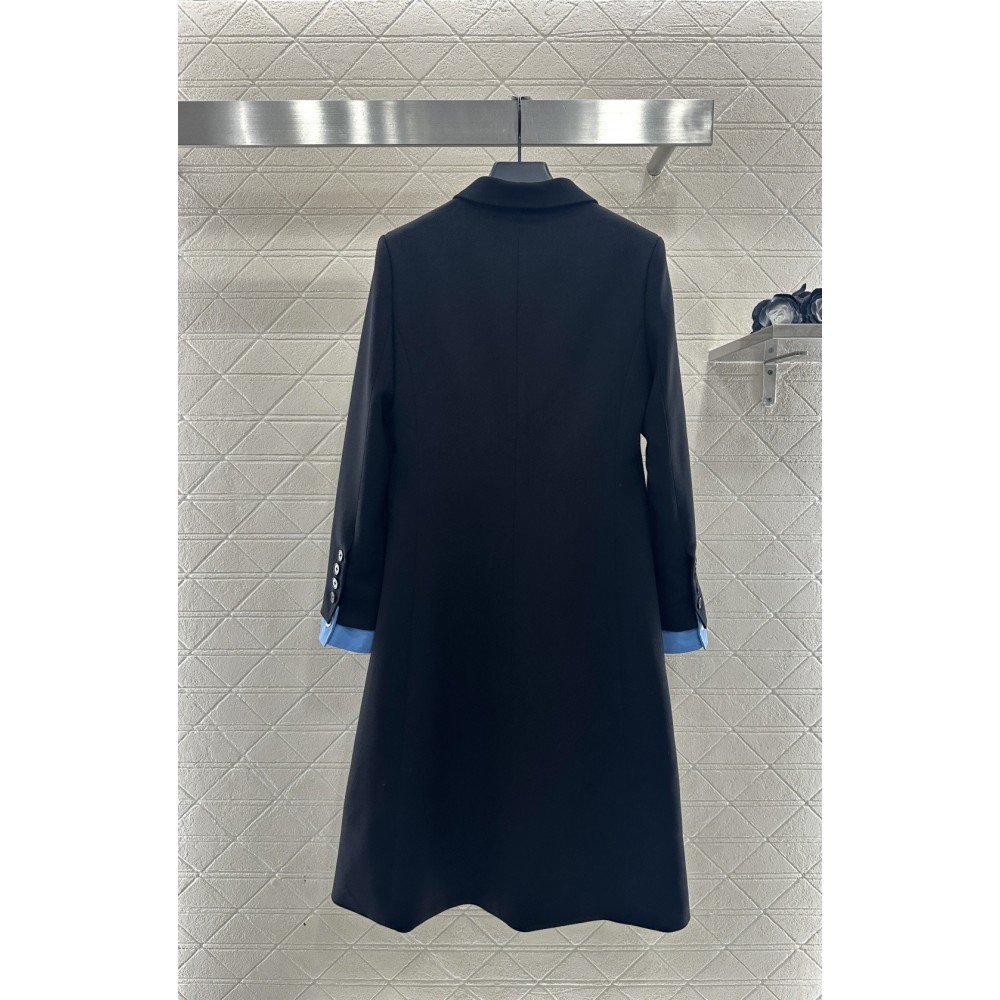 Detachable-Sleeve Trench Coat | Custom Imported Fabric, Double-Breasted Long Lapel Design