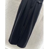 Pantaloni Carrot a Gamba Larga con Cintura | Imitazione Lana di Alta Qualità dal Drape Elegante