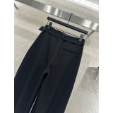 Belted Carrot-Style Wide-Leg Trousers | High-Quality Imitation Wool with Lustrous Drape