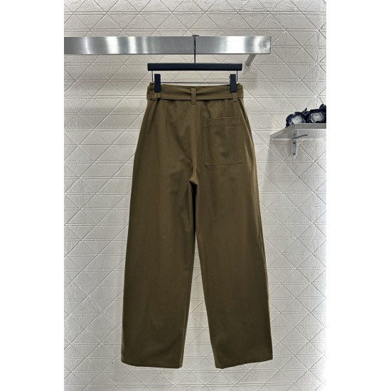 Belted Carrot-Style Wide-Leg Trousers | High-Quality Imitation Wool with Lustrous Drape