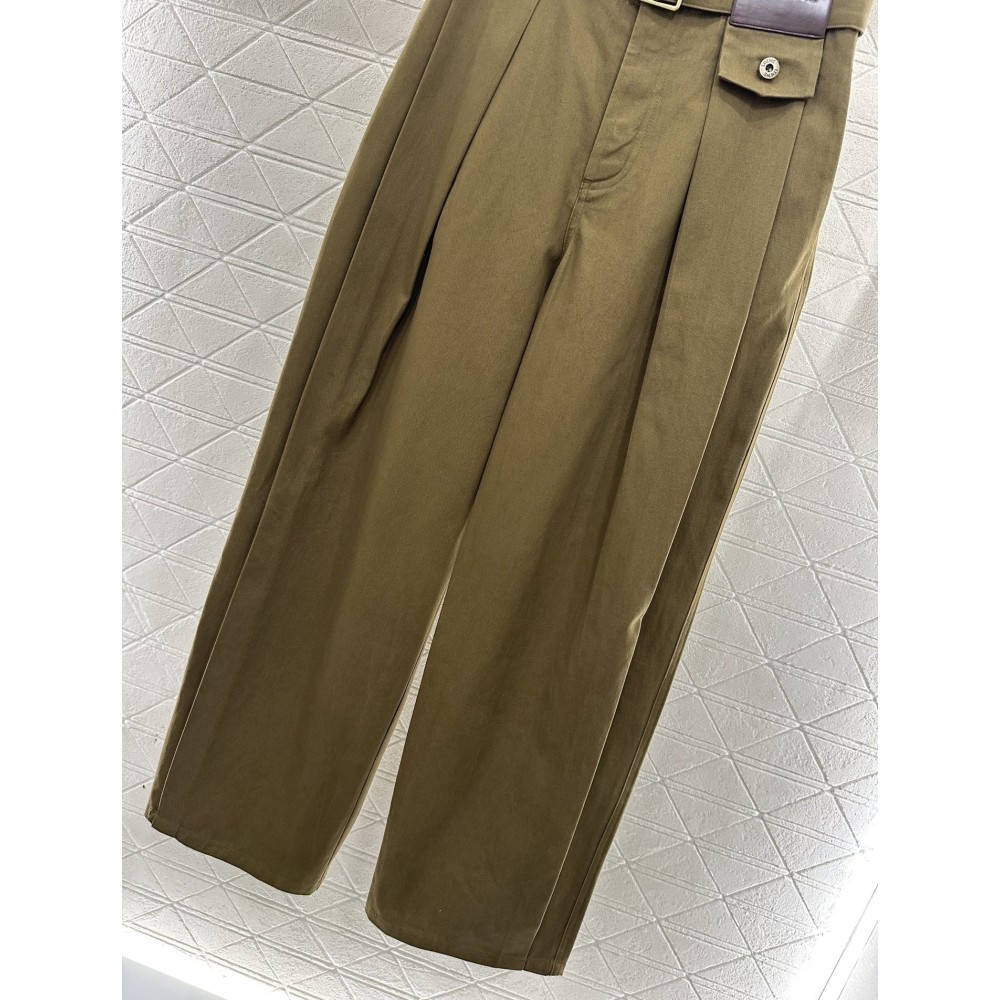 Belted Carrot-Style Wide-Leg Trousers | High-Quality Imitation Wool with Lustrous Drape