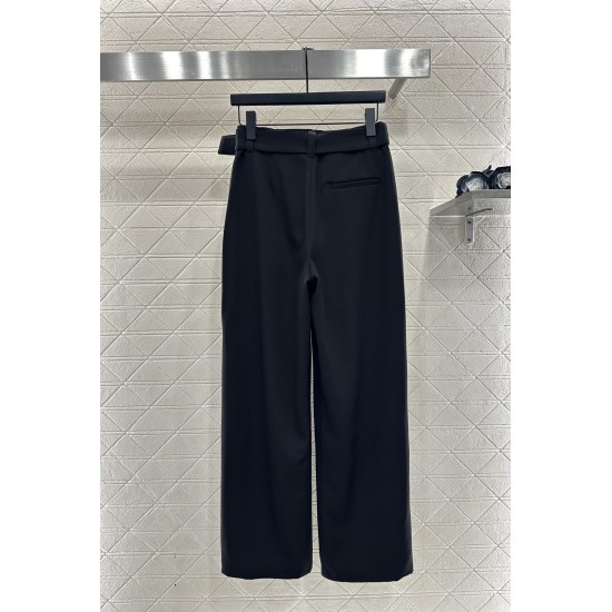 Pantaloni Carrot a Gamba Larga con Cintura | Imitazione Lana di Alta Qualità dal Drape Elegante