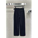 Pantaloni Carrot a Gamba Larga con Cintura | Imitazione Lana di Alta Qualità dal Drape Elegante