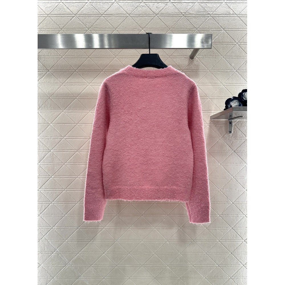 Luxury Beaded Wool Crochet Knit Pullover Sweater | Premium Textured Wool Jumper with 3D Embroidery