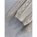 Maglione Girocollo in 100% Cashmere – Pullover Morbidissimo a Treccia per Autunno/Inverno