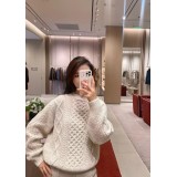 Maglione Girocollo in 100% Cashmere – Pullover Morbidissimo a Treccia per Autunno/Inverno