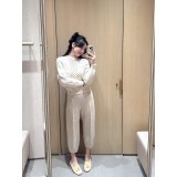 Luxe 100% Cashmere Crew Neck Sweater – Ultra-Soft Cable Knit Pullover for Autumn/Winter