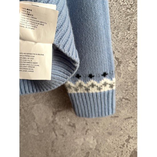 Maglione Girocollo in Lana a Uncinetto Pesante – Pullover di Alta Qualità con Bordi a Costine