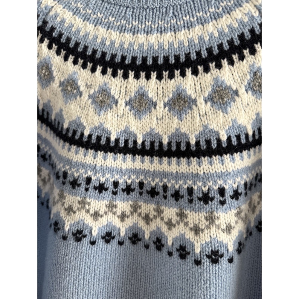 Heavy-Duty Crochet Wool Crew Neck Sweater – Premium Soft Knit Pullover with Ribbed Trim