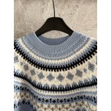 Heavy-Duty Crochet Wool Crew Neck Sweater – Premium Soft Knit Pullover with Ribbed Trim