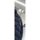 Piumino a Collo Alto con Motivo Rettangolare in Rilievo – Giacca Leggera in Nylon Riciclato con Piuma d’Oca Bianca