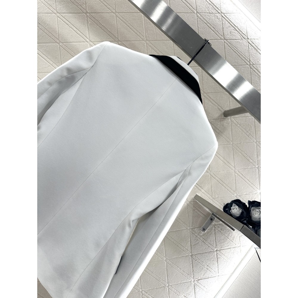 Abito Slim-Fit Color Block con Rever e Ricamo | Completo Elegante da Donna