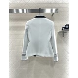 Slim-Fit Color-Blocked Lapel Suit with Embroidery | Luxe Tailored Women’s Suit