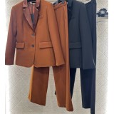 Luxury Satin Lapel Suit Set with Wide-Leg Trousers | Tailored Two-Piece