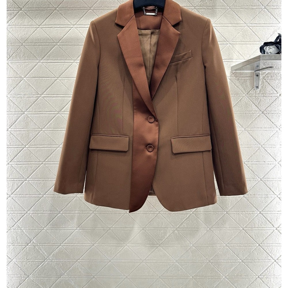 Satin Lapel Tailored Jacket and Trouser Set in Luxe Rayon