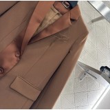 Satin Lapel Tailored Jacket and Trouser Set in Luxe Rayon
