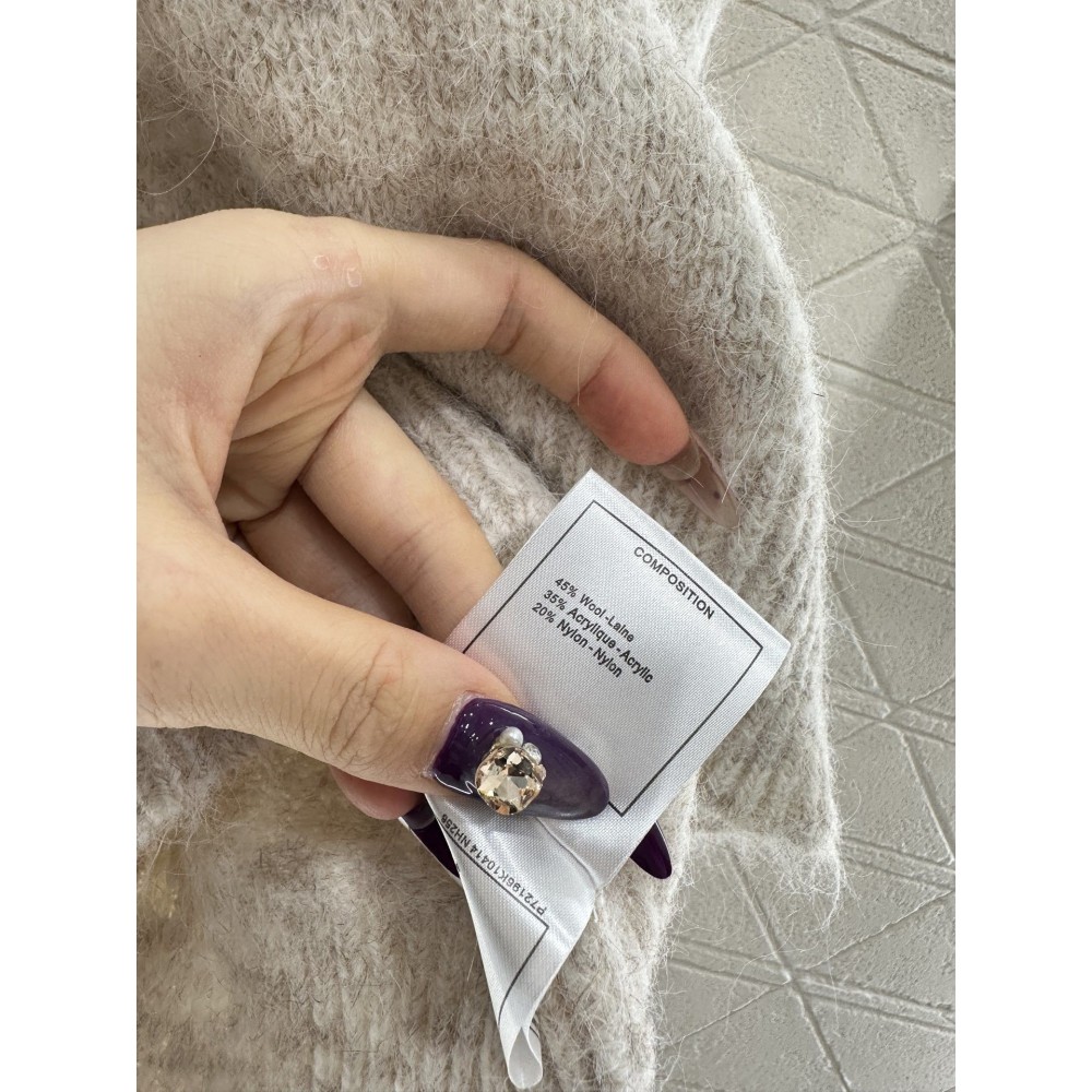 3D Floral Wool Knit Vest with Crochet Details