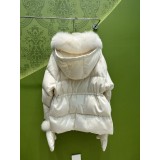 Cappotto di Lusso in Lana e Cashmere con Piumino d’Oca e Collo in Volpe