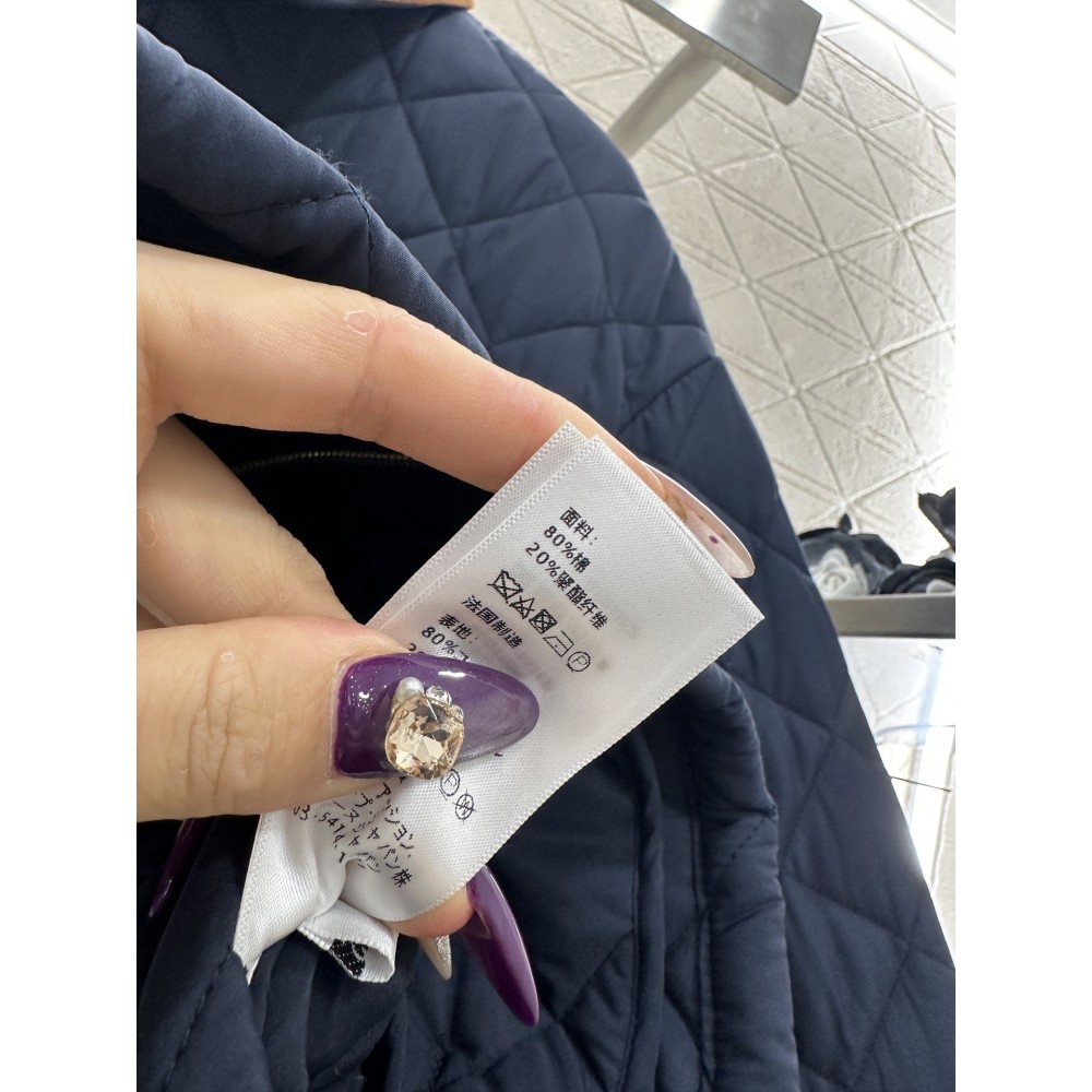 Giacca in Nylon Impermeabile con Collo in Velluto a Coste e Imbottitura in Cotone