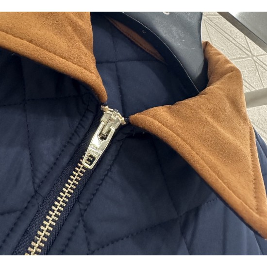 Corduroy Collar Waterproof Nylon Jacket with Cotton Padding