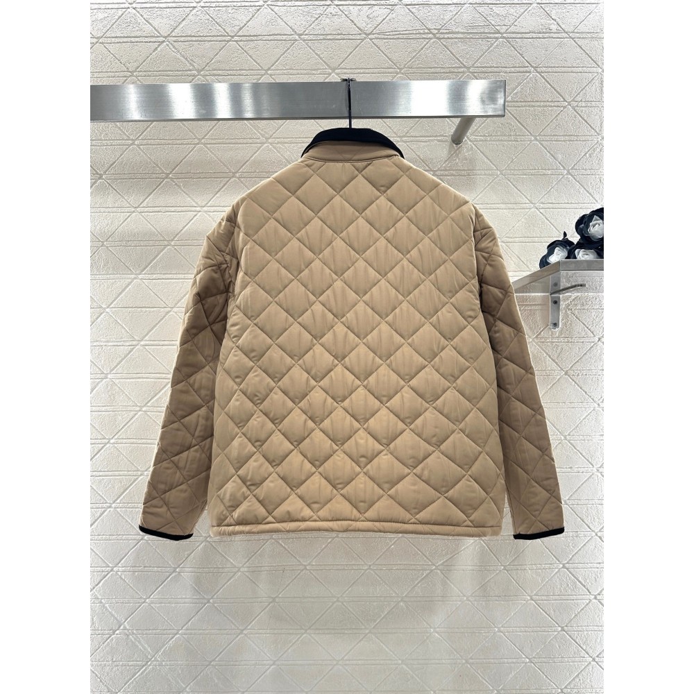 Giacca in Nylon Impermeabile con Collo in Velluto a Coste e Imbottitura in Cotone