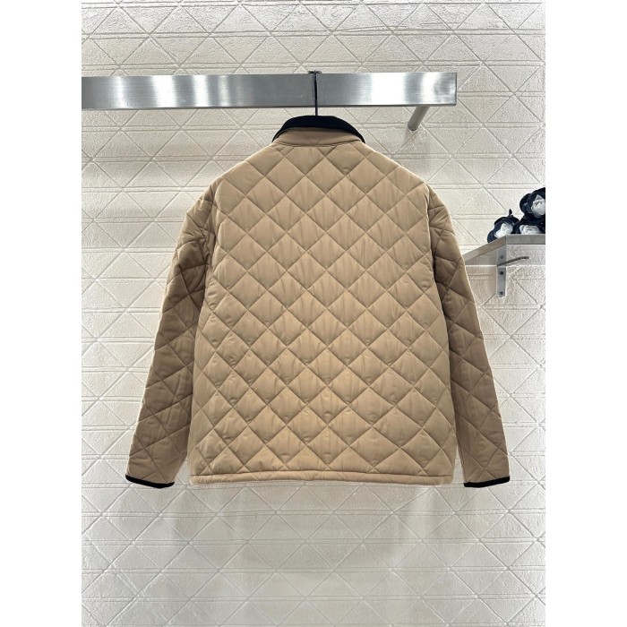 Giacca in Nylon Impermeabile con Collo in Velluto a Coste e Imbottitura in Cotone