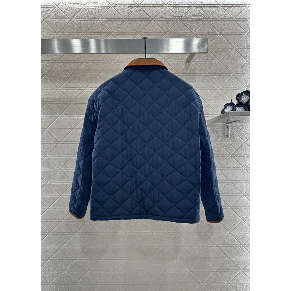 Corduroy Collar Waterproof Nylon Jacket with Cotton Padding